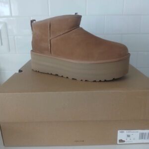 UGG Women's Brown Platform Ankle Boots